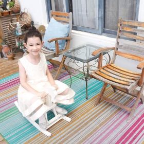 RV Outdoor Patio Rug for Camping Beach Mat Indoor Outdoor Play Mat 4*6 ft (Color: As Picture)